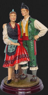 Couple in traditional Asturian costume