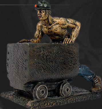 Minero con vagoneta de carbn
